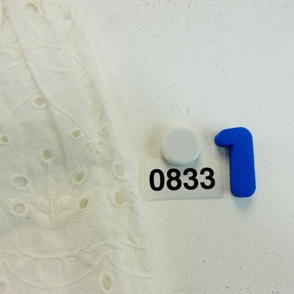 Coquette Eyelet Mini Skirt Womens 2 XS White Scallop Hem Soft Girl MAX STUDIO - Picture 10 of 10